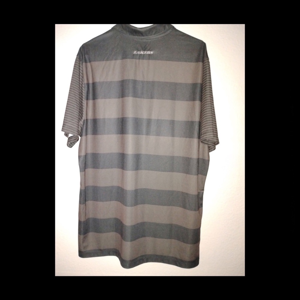 Nike Golf Standard Fit Men's Striped Polo Shirt with “Lakers” on Back - Picture 3 of 4